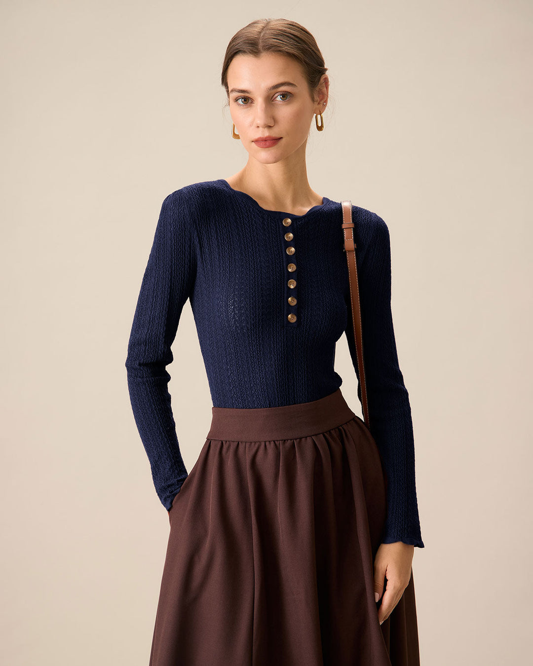 SALE | Blue slim fit round neck sweater