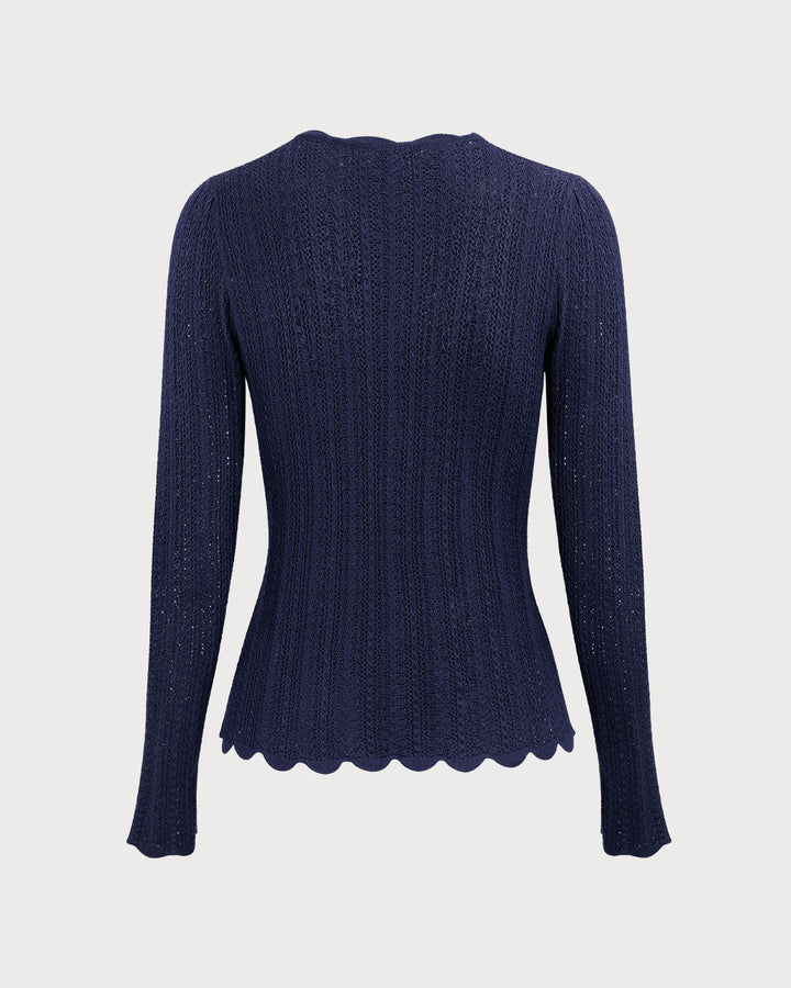 SALE | Blue slim fit round neck sweater