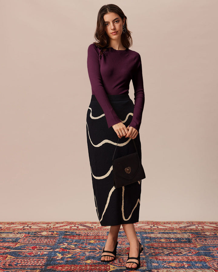 SALE | Purple Bell Sleeve Knit Tee