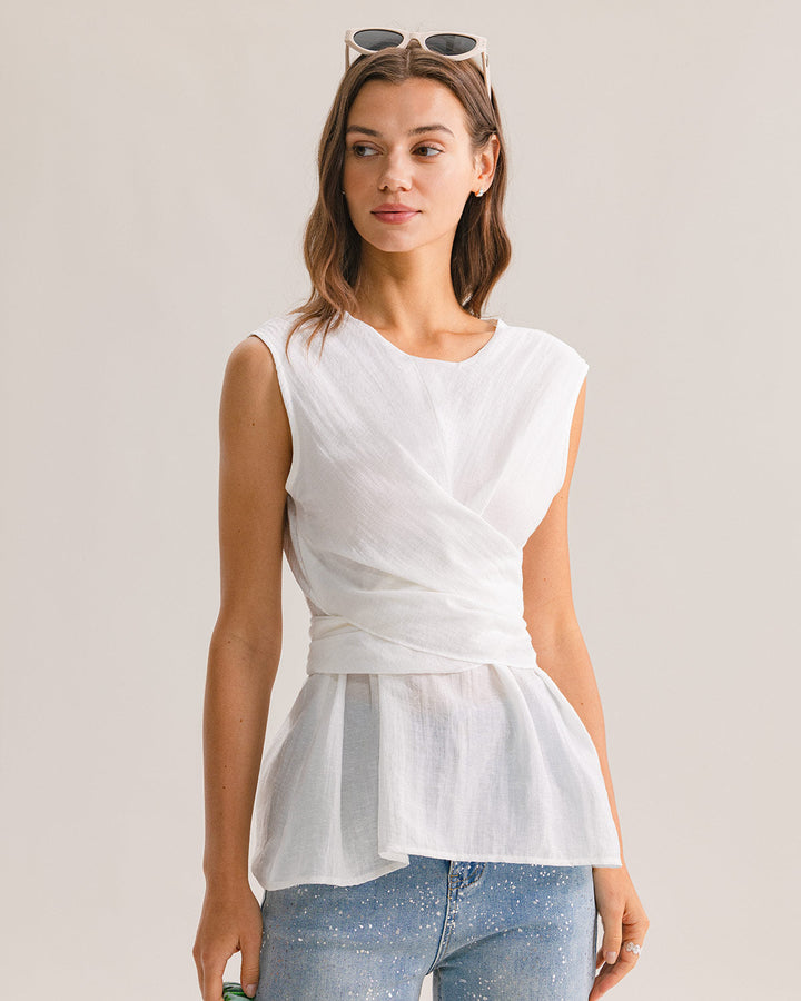 SALE | White Round Neck Tank Top