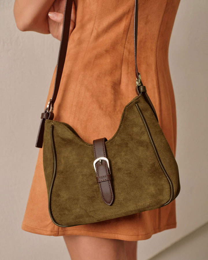 SALE | Brown Suede Shoulder Bag