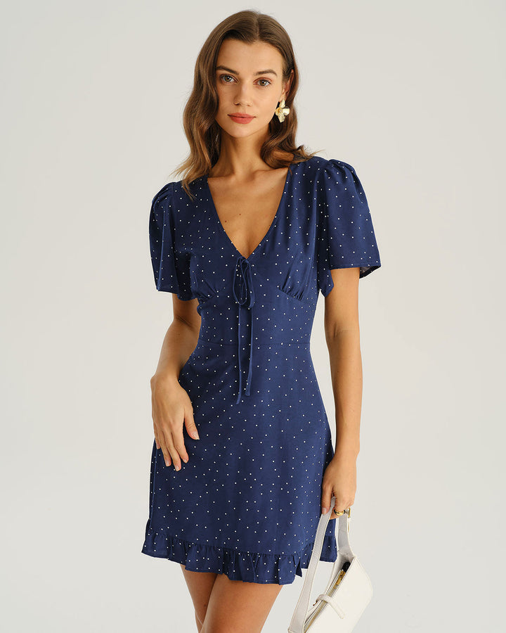 SALE | Blue Polka Dot Mini Dress