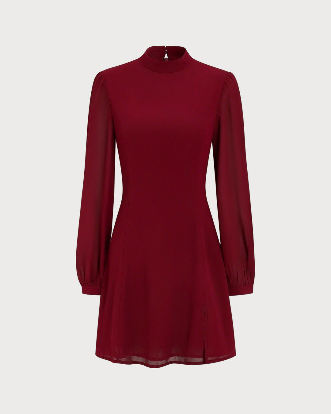 SALE | Red Mock Neck See-Through Mini Dress