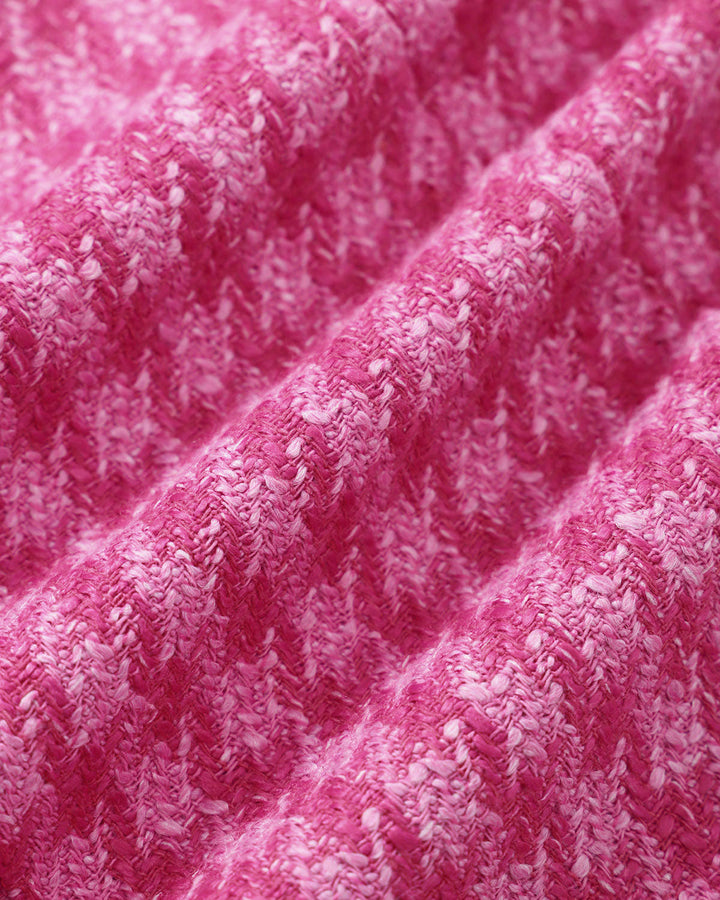 SALE | Chic Women's Pink Single-Breasted Tweed Miniskirt - Perfect for Style and Elegance