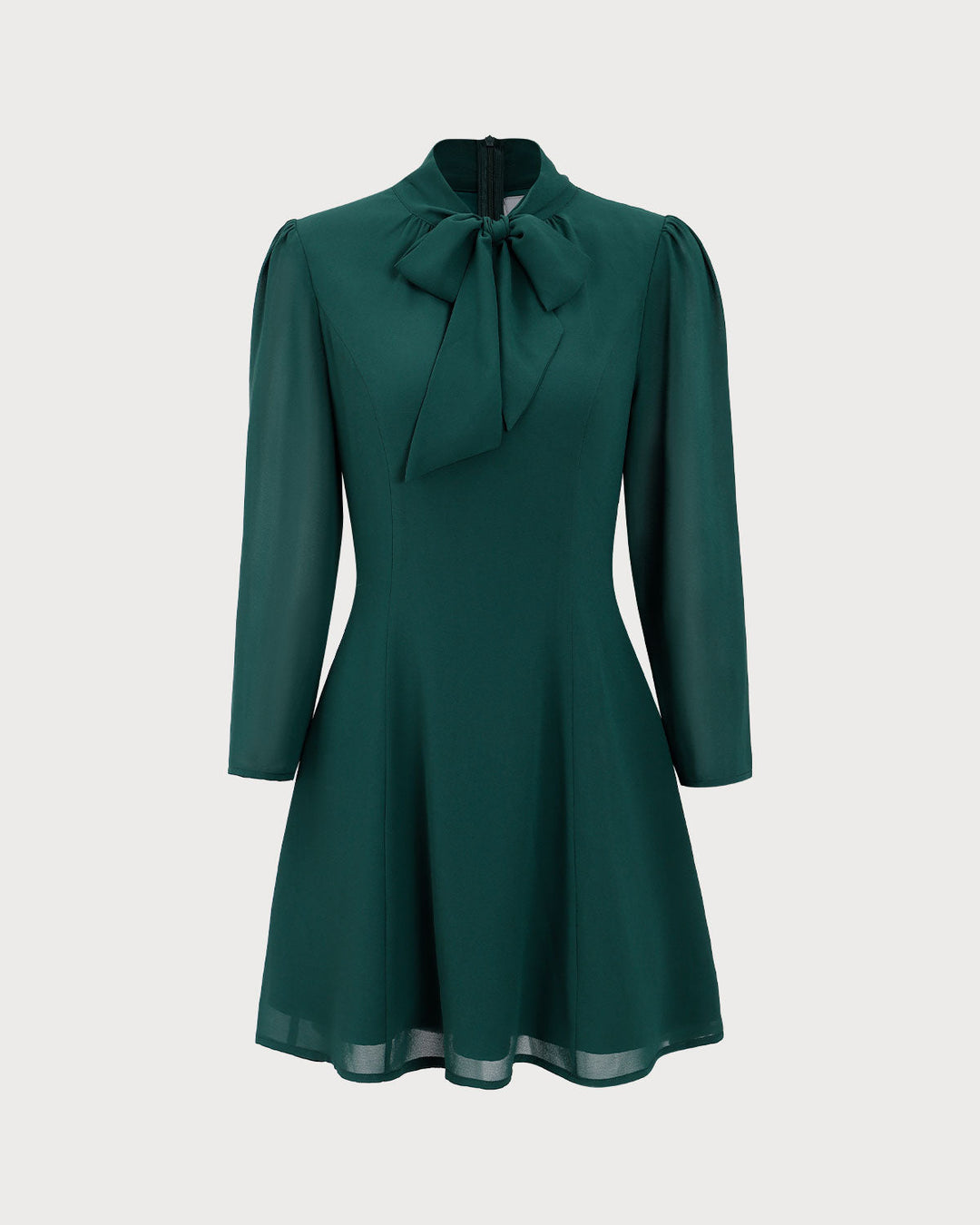 SALE | Short Transparent Dress with Green Bow Tie