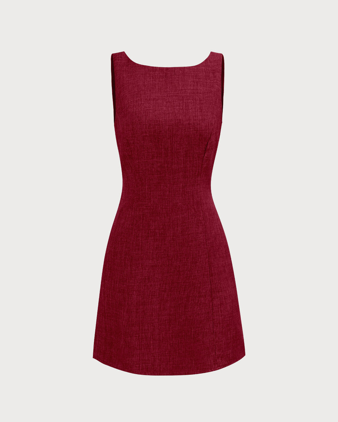 SALE | Red Boat Neck A-Line Sleeveless Mini Dress