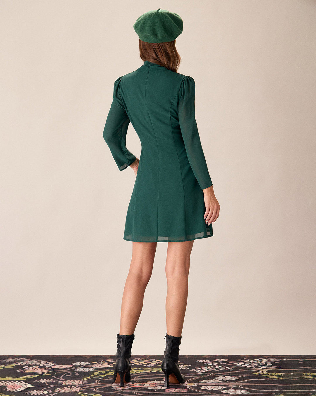 SALE | Short Transparent Dress with Green Bow Tie