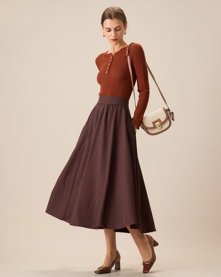 SALE | High-Waisted Pleated Midi Skirt for Women - Elegance and Style for Everyday