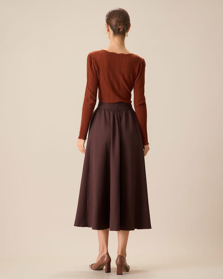 SALE | High-Waisted Pleated Midi Skirt for Women - Elegance and Style for Everyday
