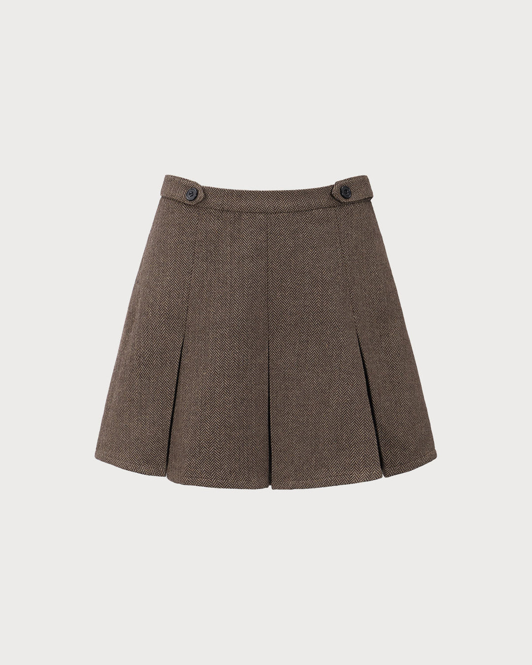 SALE | Elegant and Trendy Brown Striped Pleated Short Skirt