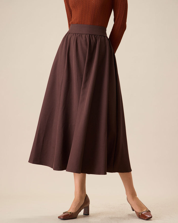 SALE | High-Waisted Pleated Midi Skirt for Women - Elegance and Style for Everyday