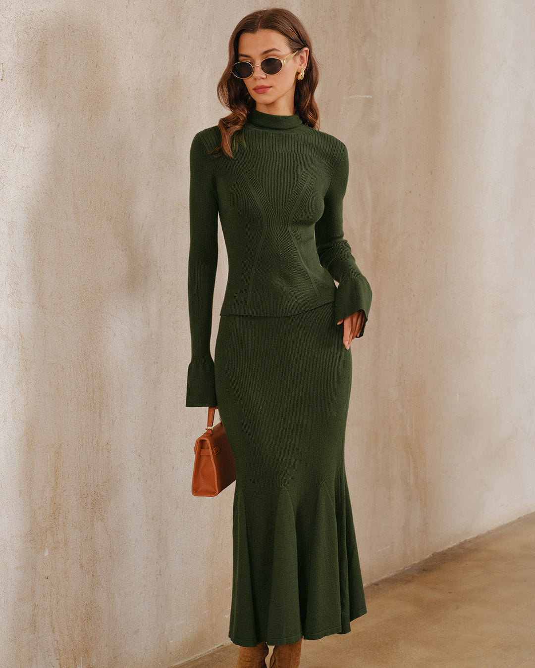 SALE | Green Turtle Bell Sleeve Sweater