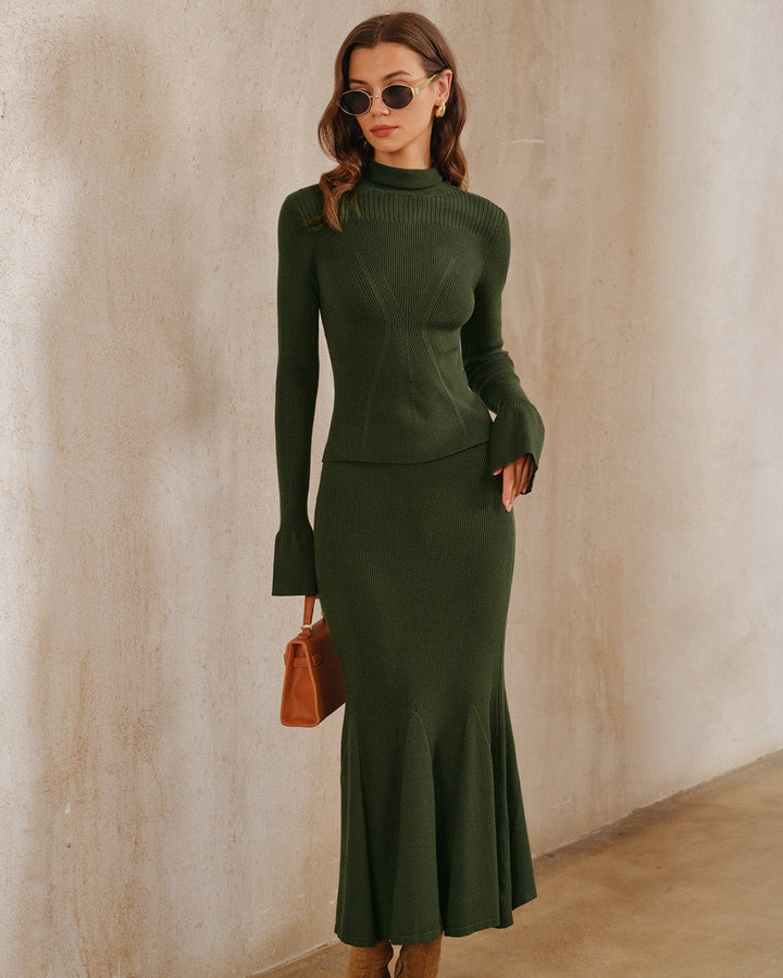 SALE | Green Turtle Bell Sleeve Sweater
