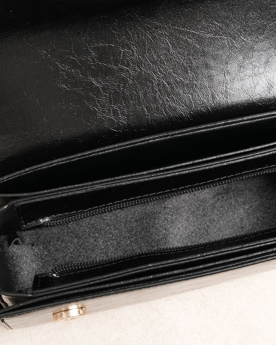 SALE | Black Faux Leather Shoulder Bag
