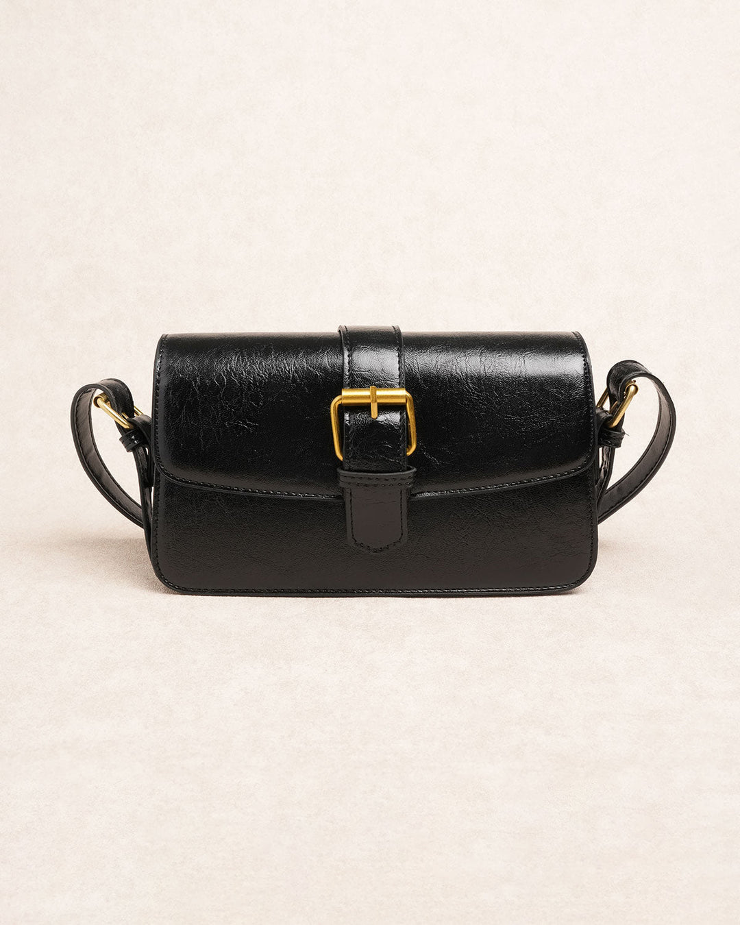 SALE | Black Faux Leather Shoulder Bag