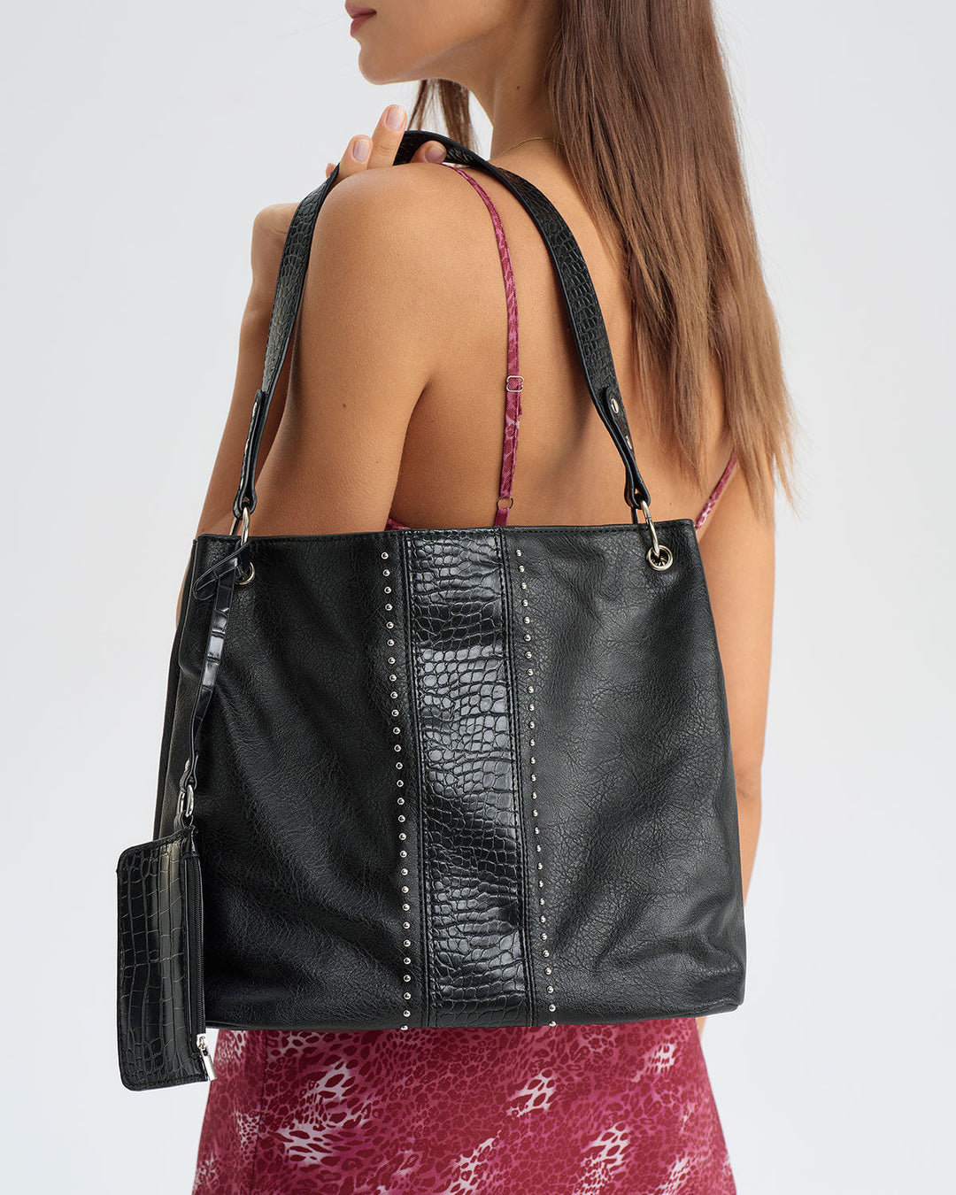SALE | Black Faux Leather Shoulder Bag