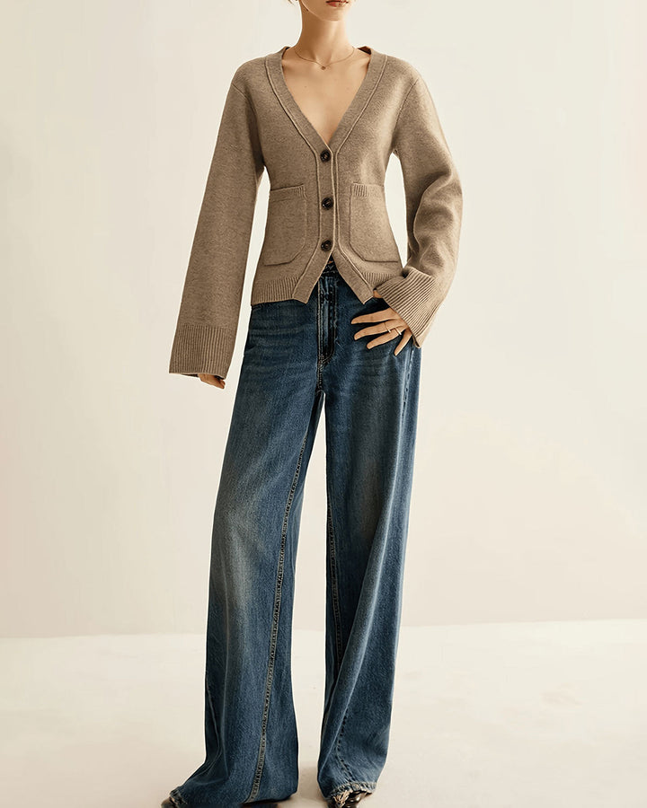 SALE | Camel Single Breasted Knit Cardigan