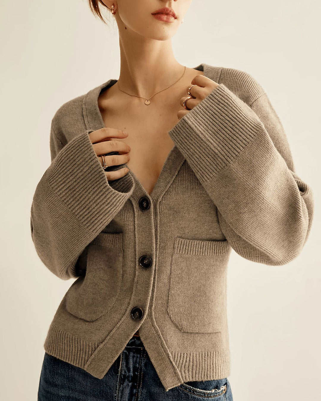 SALE | Camel Single Breasted Knit Cardigan