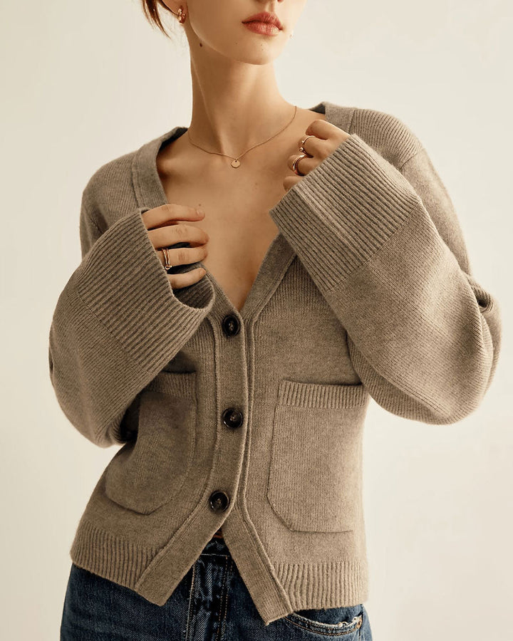 SALE | Camel Single Breasted Knit Cardigan