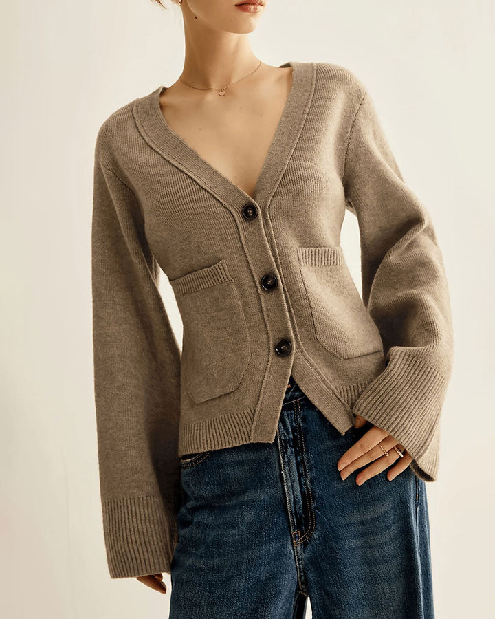 SALE | Camel Single Breasted Knit Cardigan