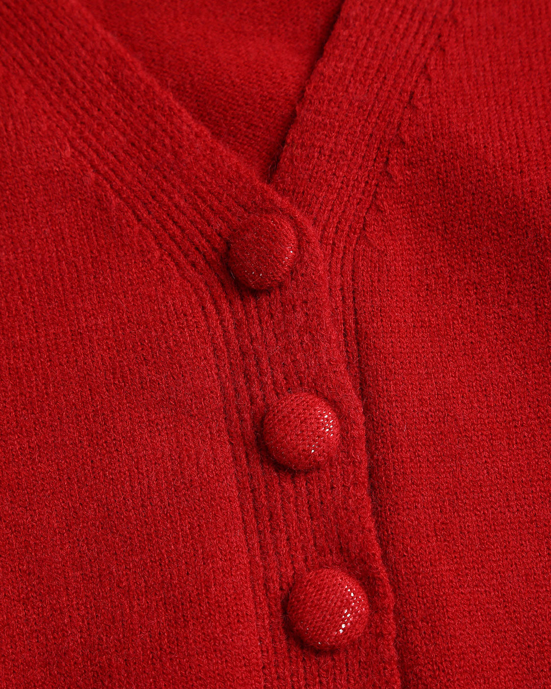 SALE | Red V Neck Slim Knit Cardigan