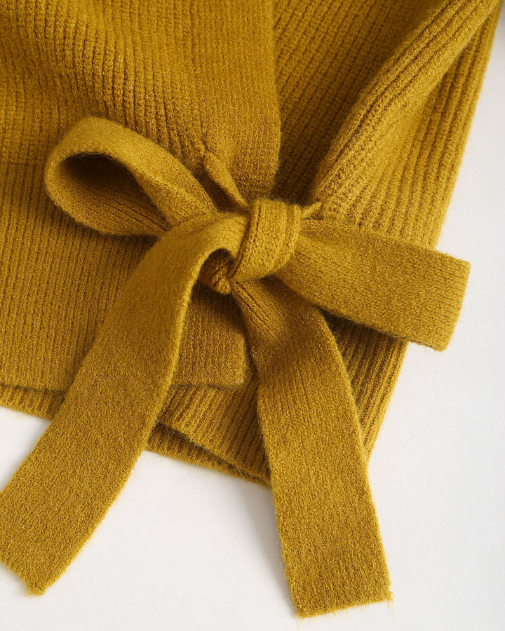 SALE | Ginger V Neck Drawstring Knit Cardigan