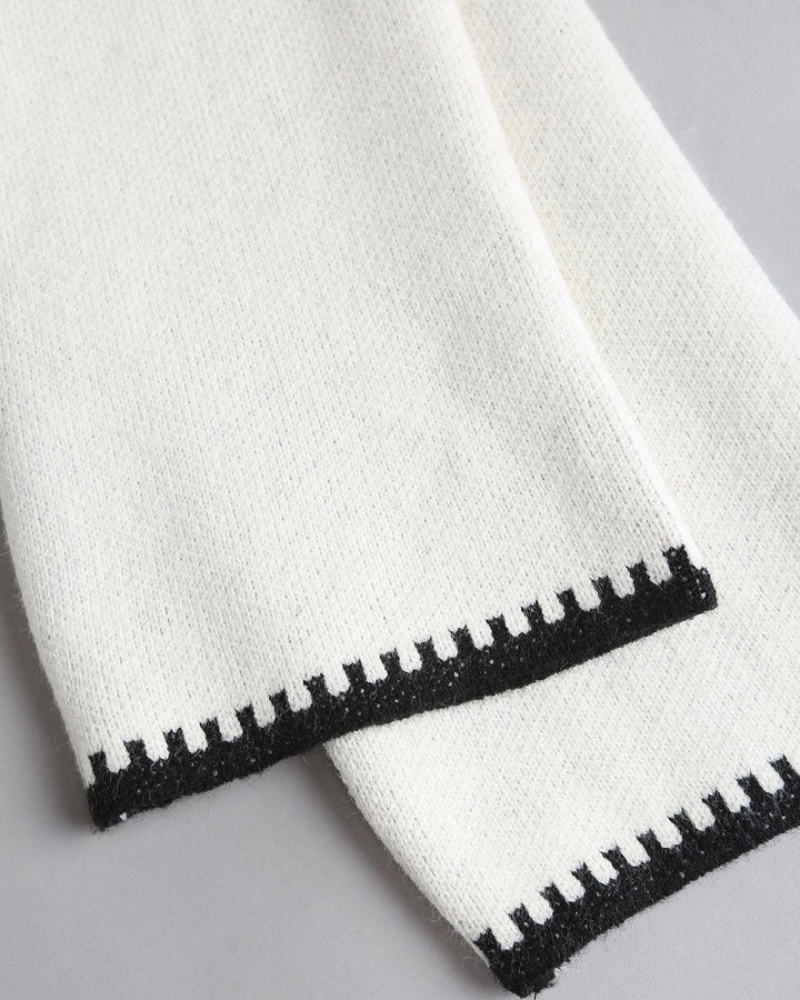 SALE | White Contrasting Drawstring Cardigan