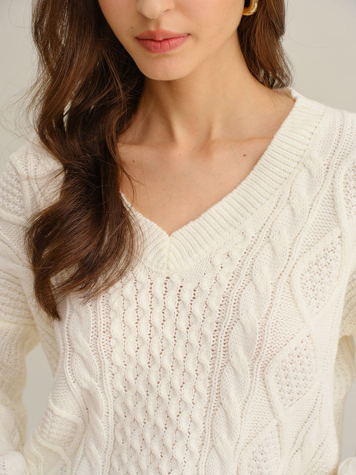 SALE | Beige V Neck Sweater