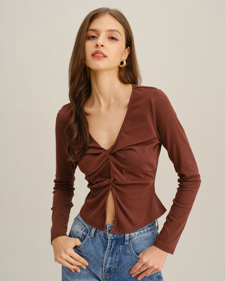 SALE | Coffee Twist Knit Tee