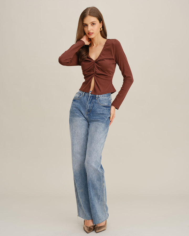 SALE | Coffee Twist Knit Tee
