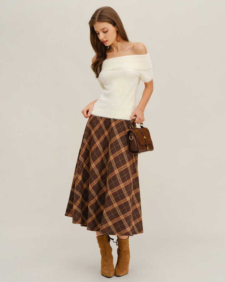 SALE | Beige Off The Shoulder Knit Tee