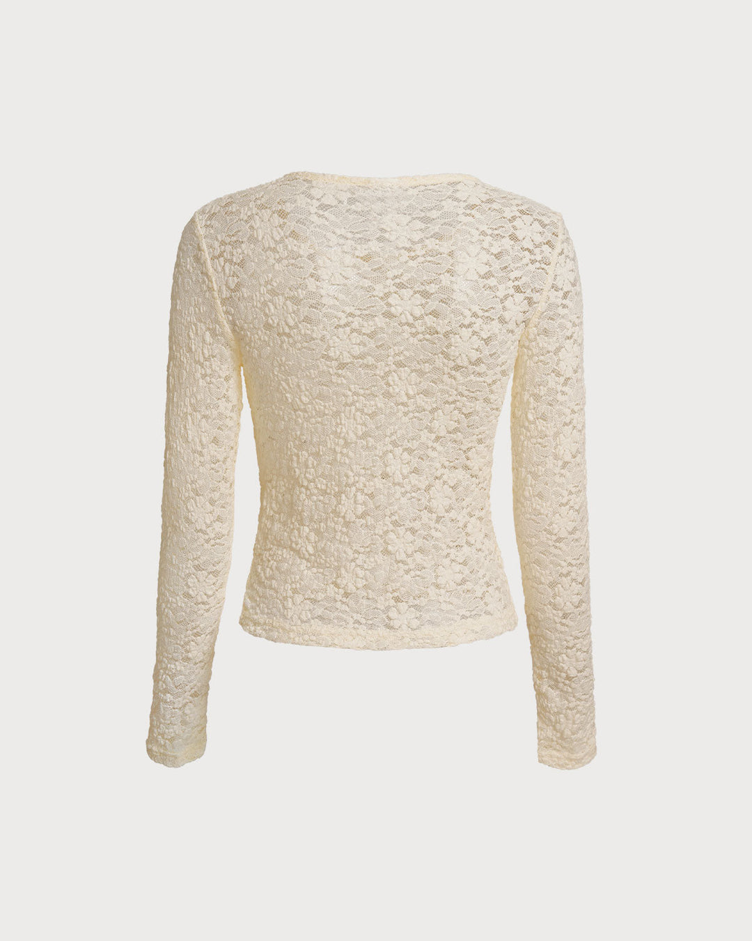 SALE | Beige Boat Neck Lace Tee