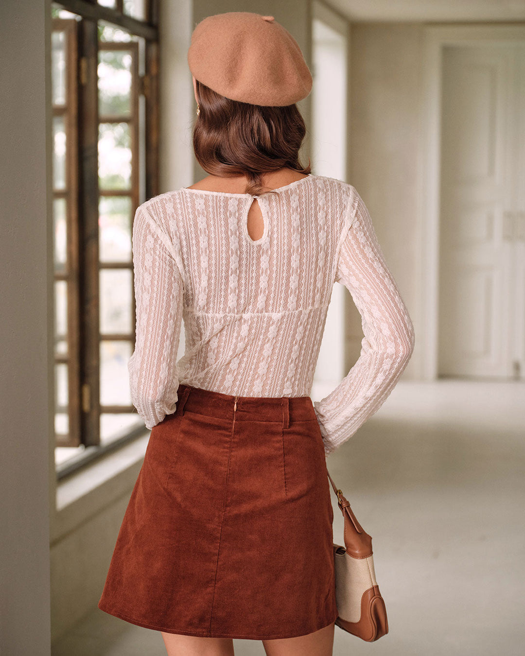 SALE | Apricot Textured See Through Tee