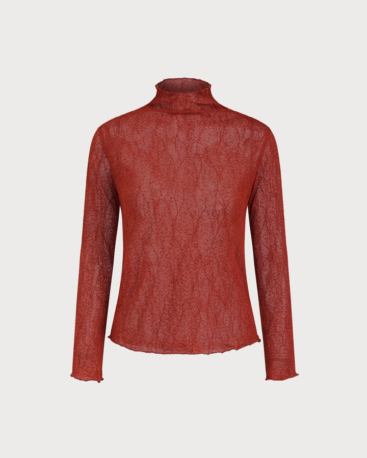 SALE | Red Lace See Through Tee