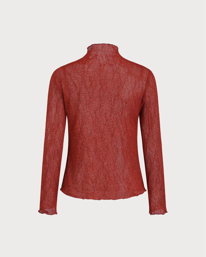 SALE | Red Lace See Through Tee