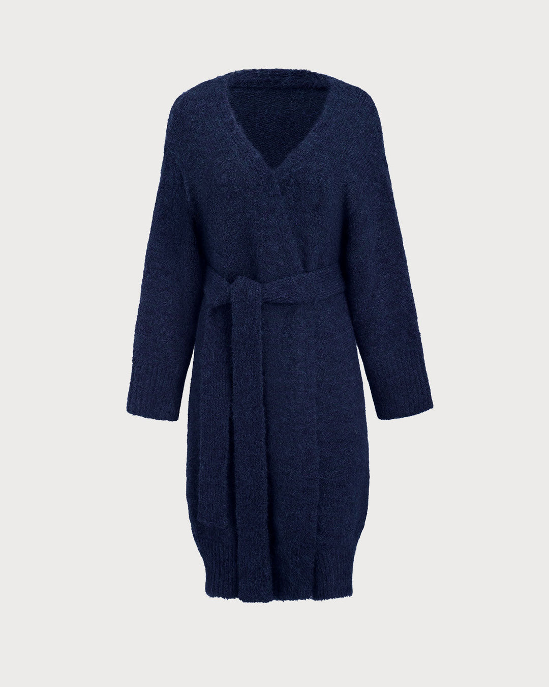SALE | Blue V Neck Long Knit Cardigan
