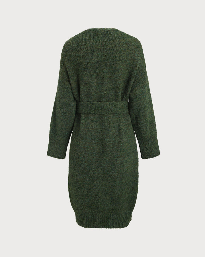 SALE | Green V Neck Knit Cardigan