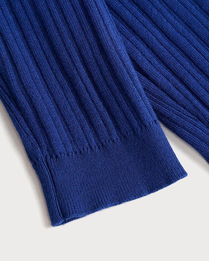 SALE | Blue V Neck Button Knit Cardigan