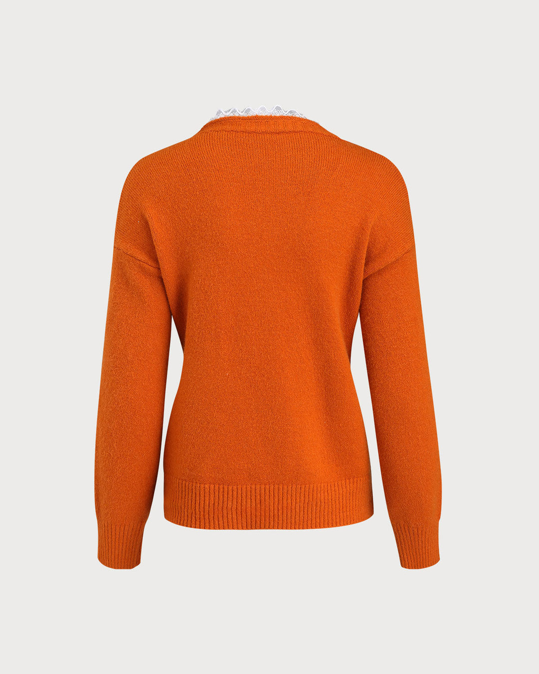 SALE | Orange Contrasting Knit Cardigan