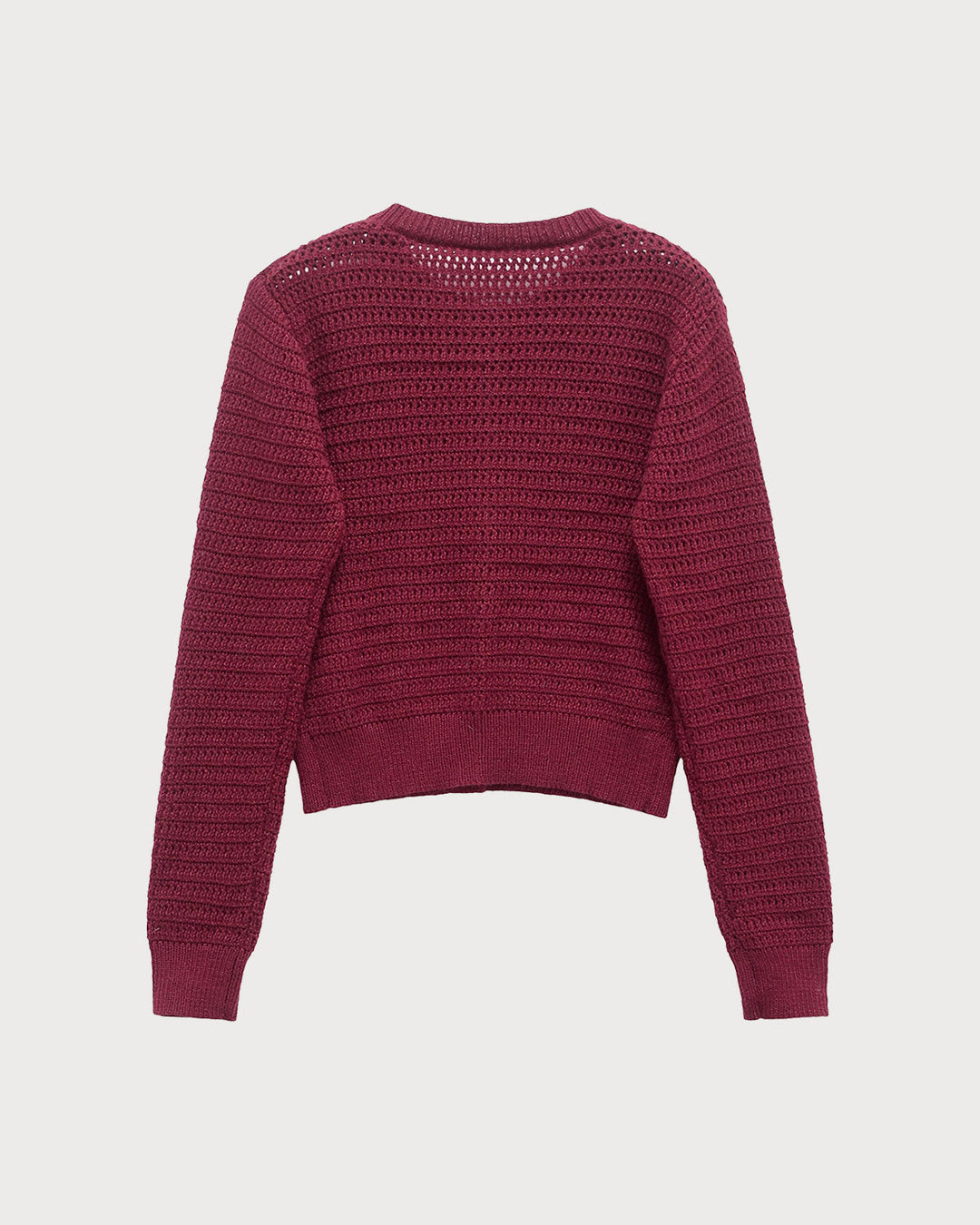 SALE | Wine Red Single Breasted Knit Cardigan