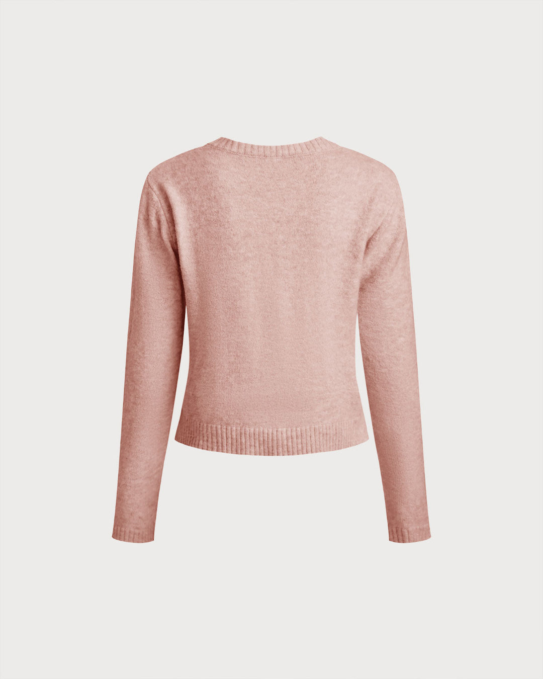 SALE | Pink Knit Cardigan with Round Neck for a Chic and Comfortable Style