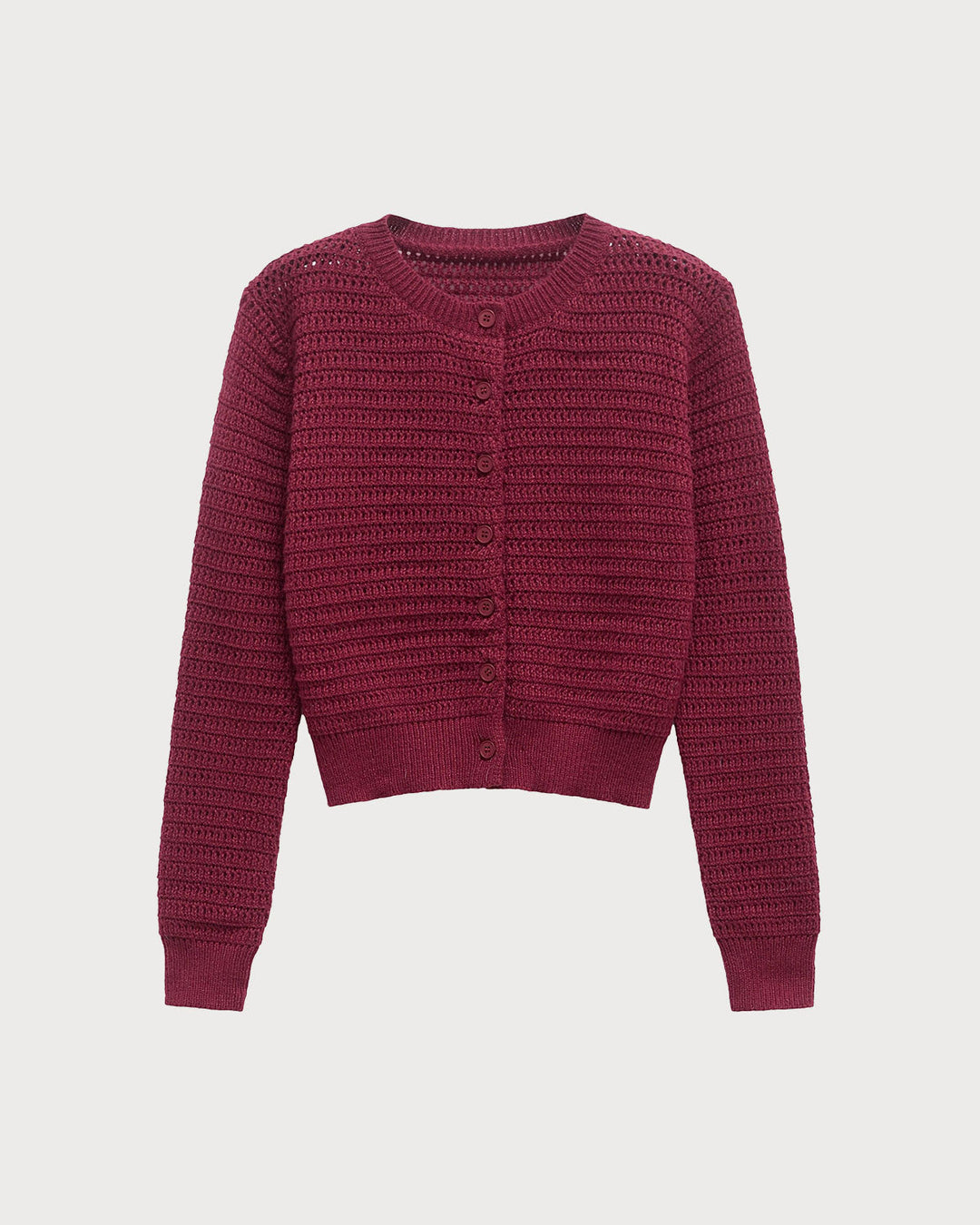 SALE | Wine Red Single Breasted Knit Cardigan