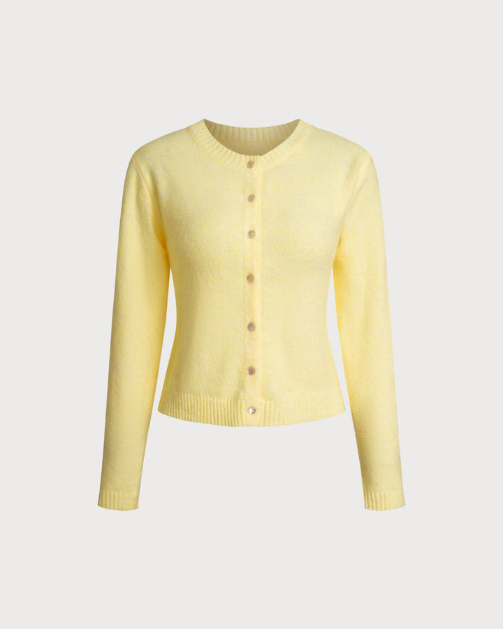 SALE | Yellow round neck knit vest for a cozy and trendy look