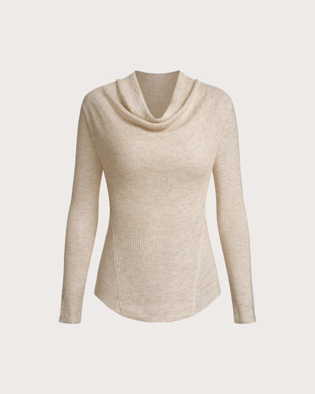SALE | Trendy Apricot Cowl Neck Knit Top for a Cozy and Stylish Look