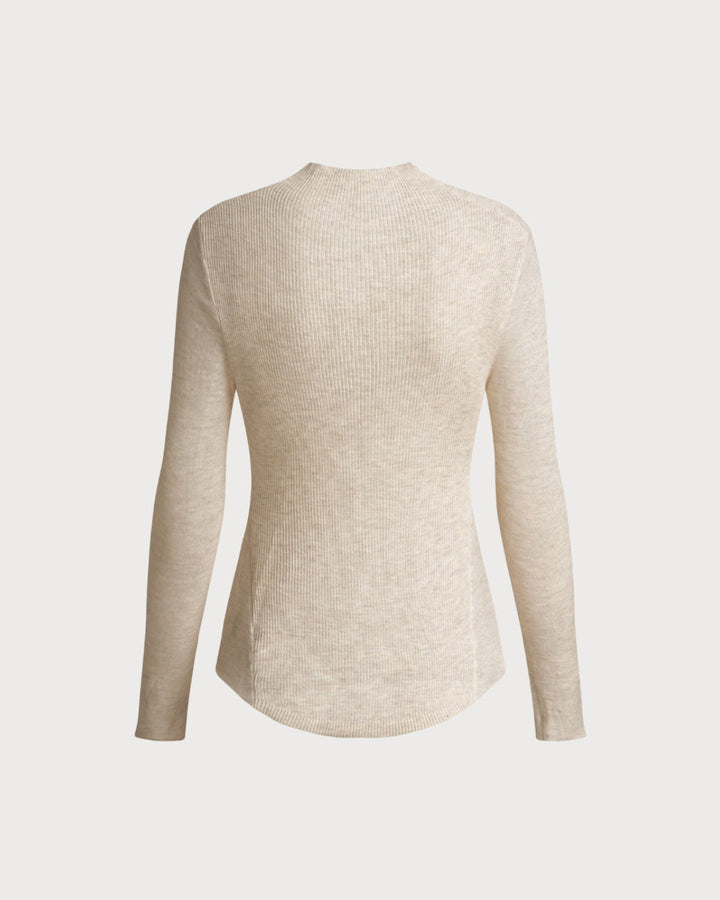 SALE | Trendy Apricot Cowl Neck Knit Top for a Cozy and Stylish Look