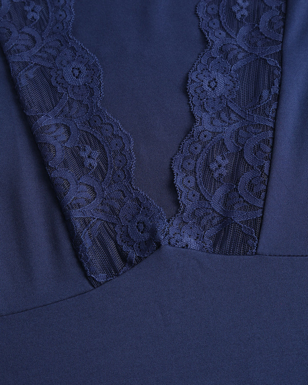 SALE | Blue V Neck Lace Bell Sleeve Tee