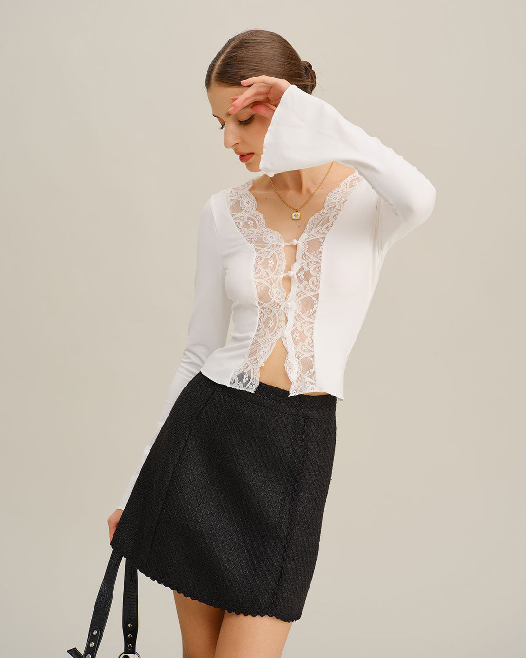 SALE | White Lace Bell Sleeve Tee