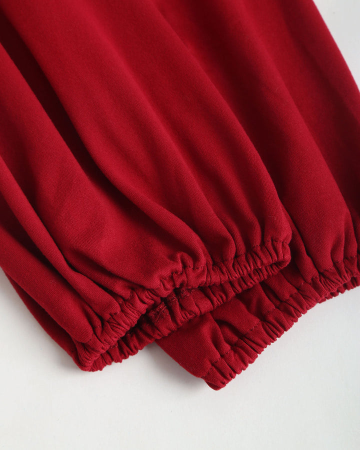 SALE | Wine Red Bishop Sleeve Maxi Dress