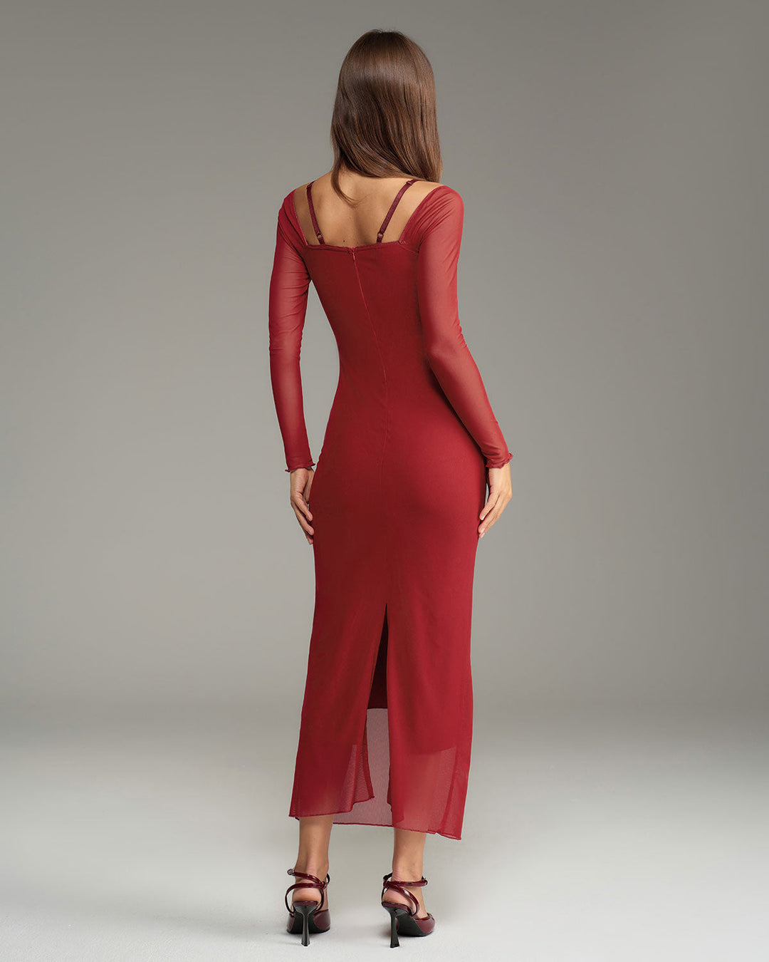 SALE | Red See Through Bodycon Maxi Dress