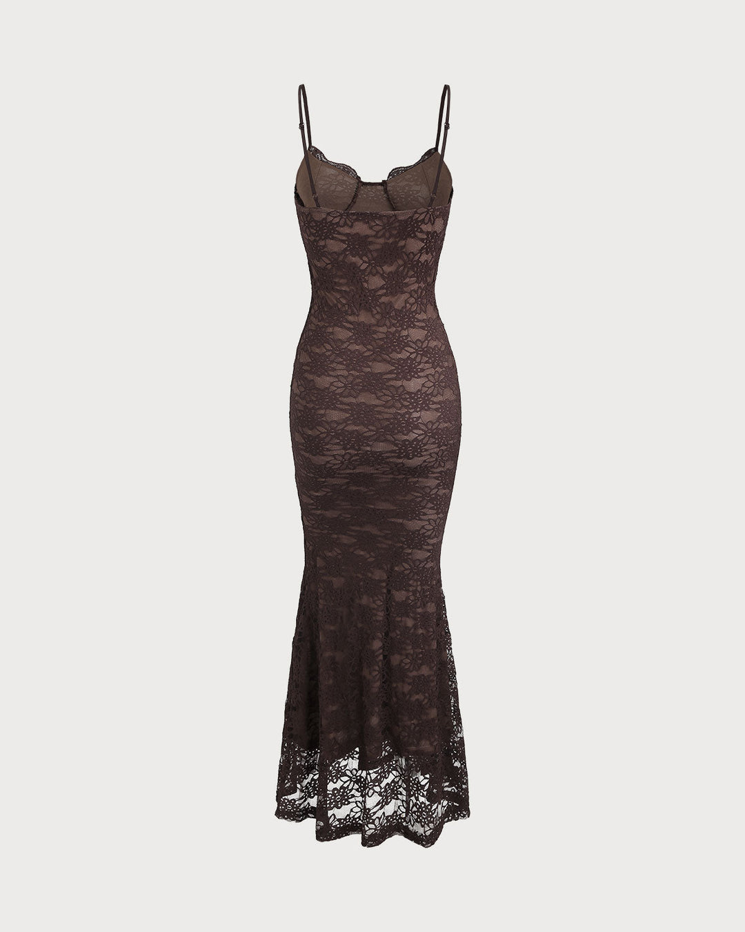 SALE | Coffee Sweetheart Neck Mermaid Maxi Dress